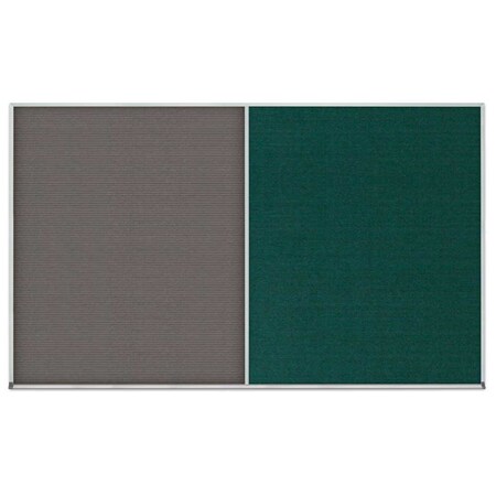 United Visual Products Double Door Radius Corkboard, 42"x32", Bla UV70025RC-BLACK-RUBBER